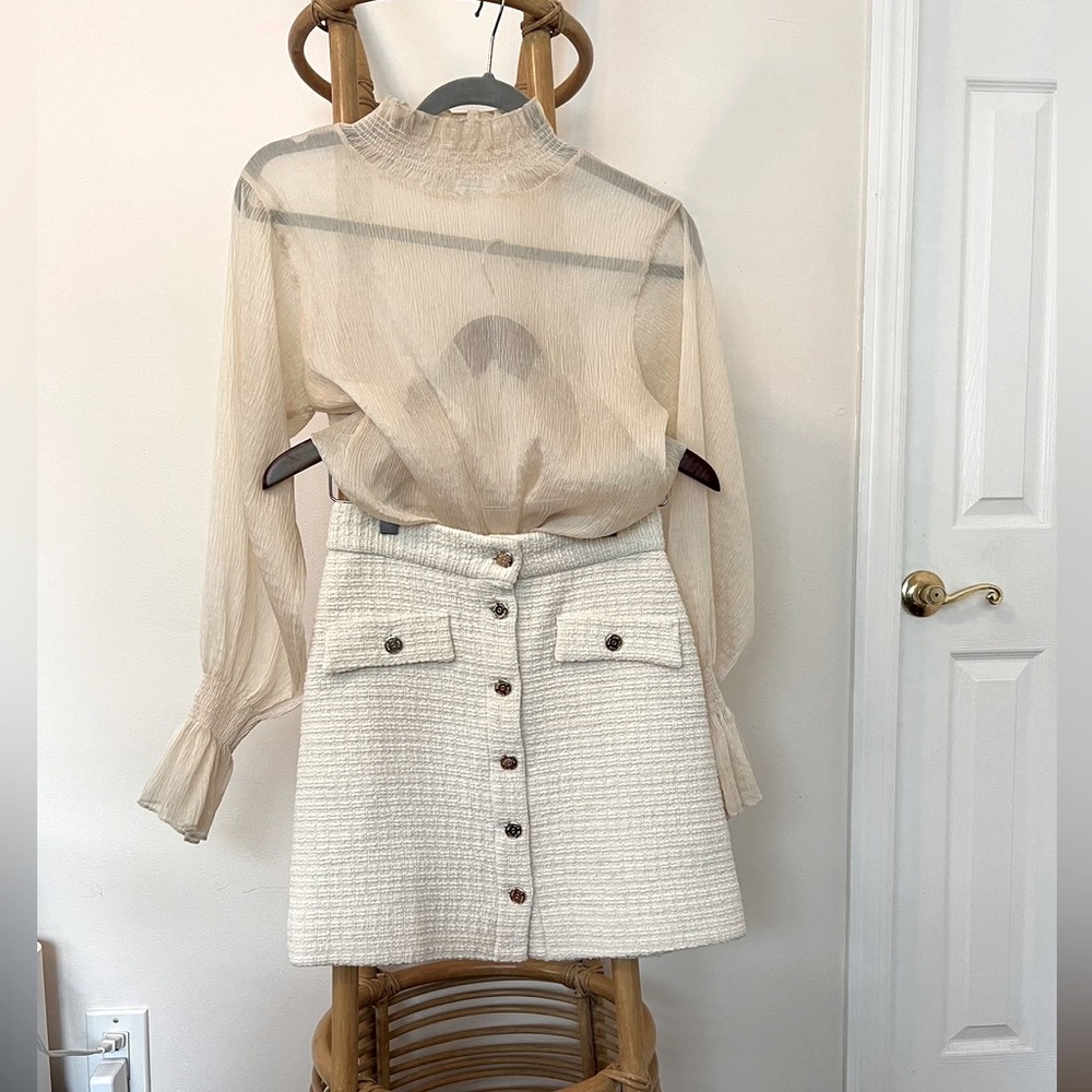 MAJE elegant ivory skirt with matching Top FOR FREE